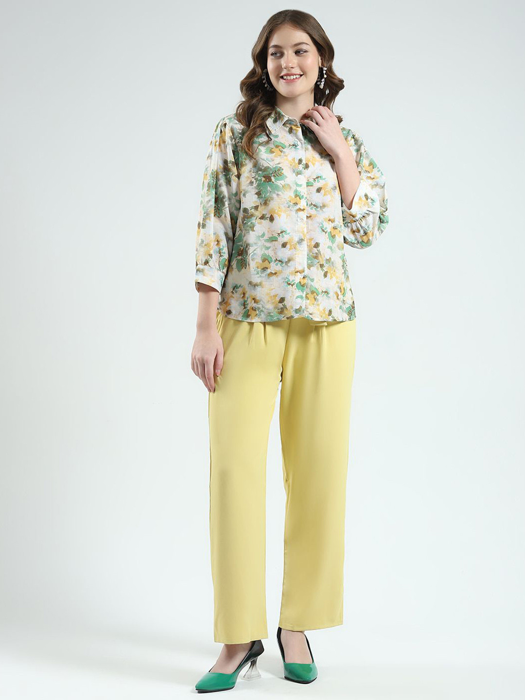 Monte Carlo Floral Printed Collared Shirt & Trousers Co-Ord Set