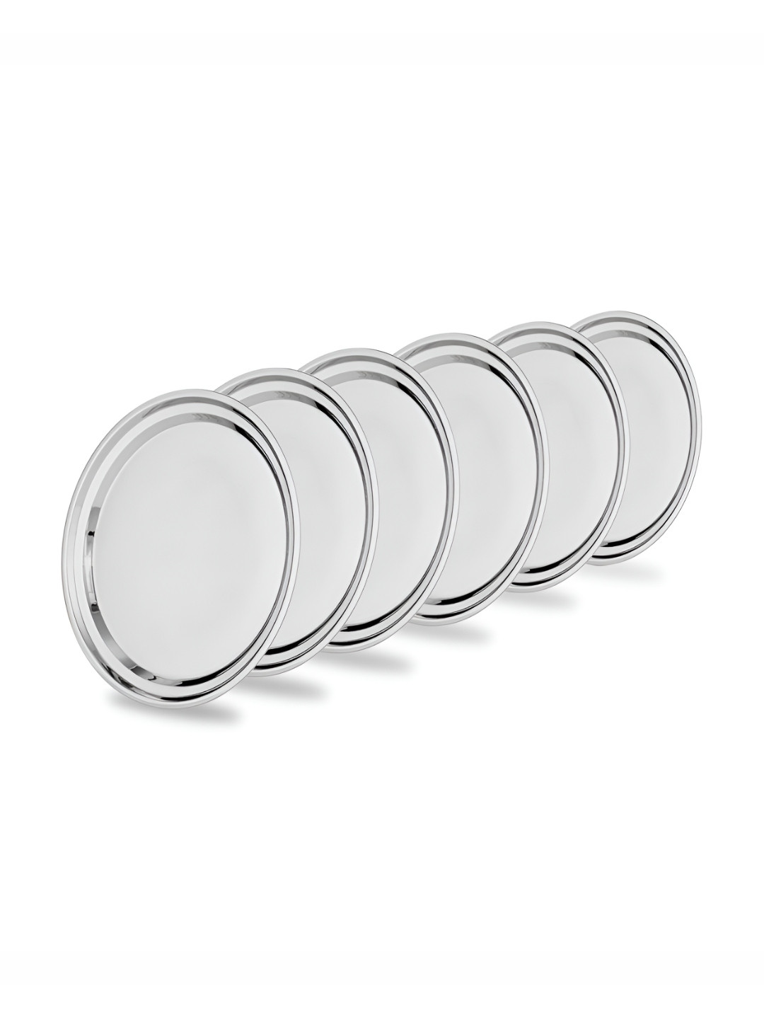 Wonderchef Silver-Toned 6 Pieces Stainless Steel Easy to Clean Plates