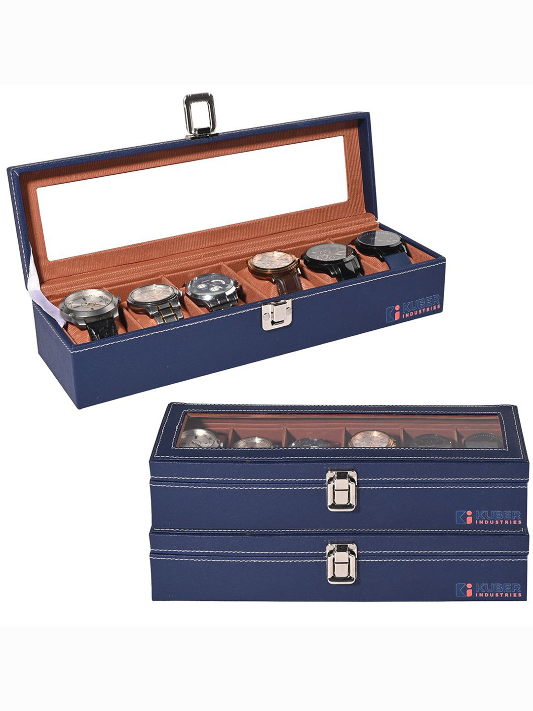 Kuber Industries 3Pcs Rectangular 6-Slots Watch Organizers