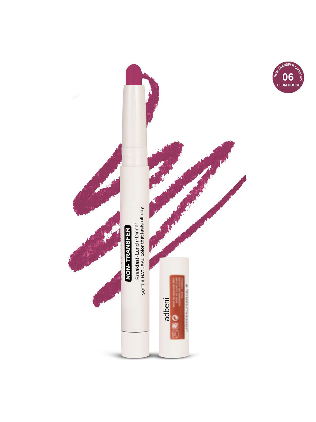 Adbeni Non-Transfer Waterproof Matte Lip Crayon Lipstick - 3 ml - Plum House 06