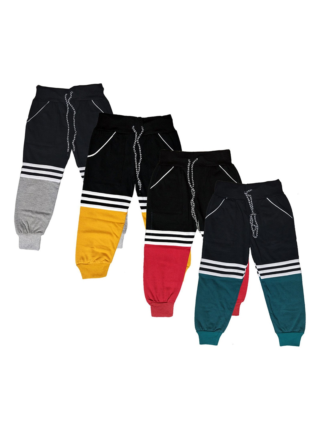 AMNOUR Infants Pack Of 4 Cotton Joggers