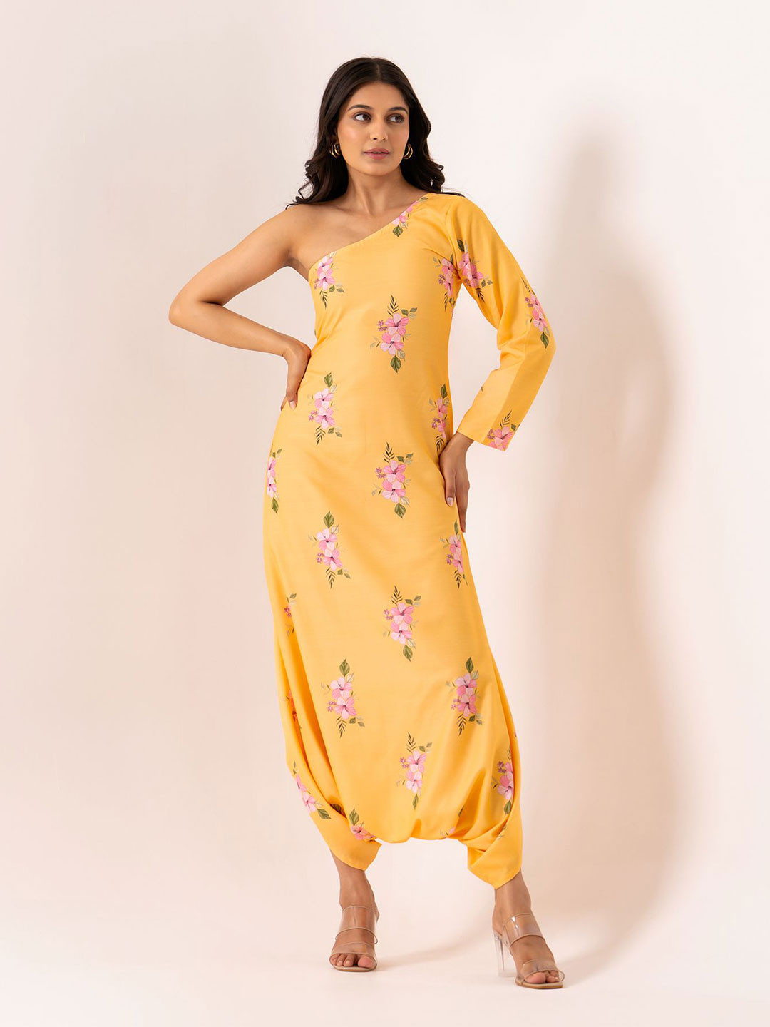 Pasha Women One-Shoulder Dhoti Jumpsuit