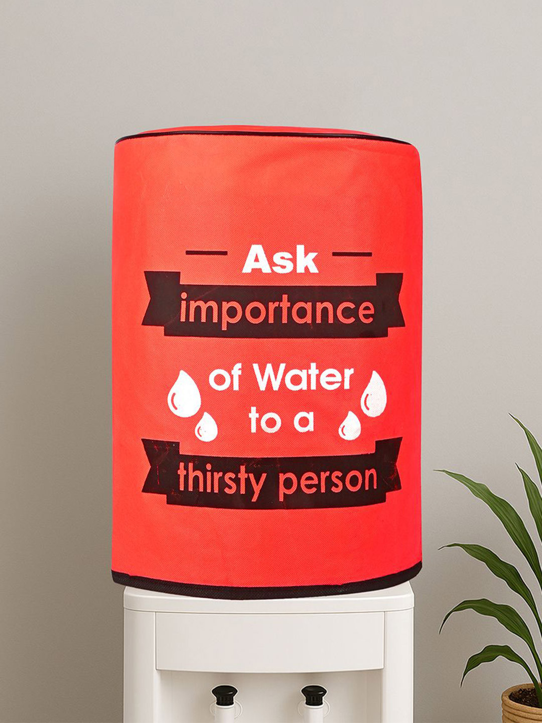 Kuber Industries Red & Black Printed Water Camper Cover With Water Level Indicator