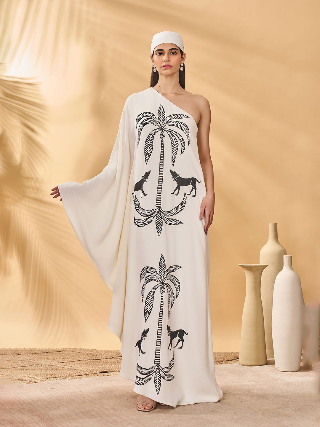 Masaba Ivory Paw-Tree Kaftan Dress