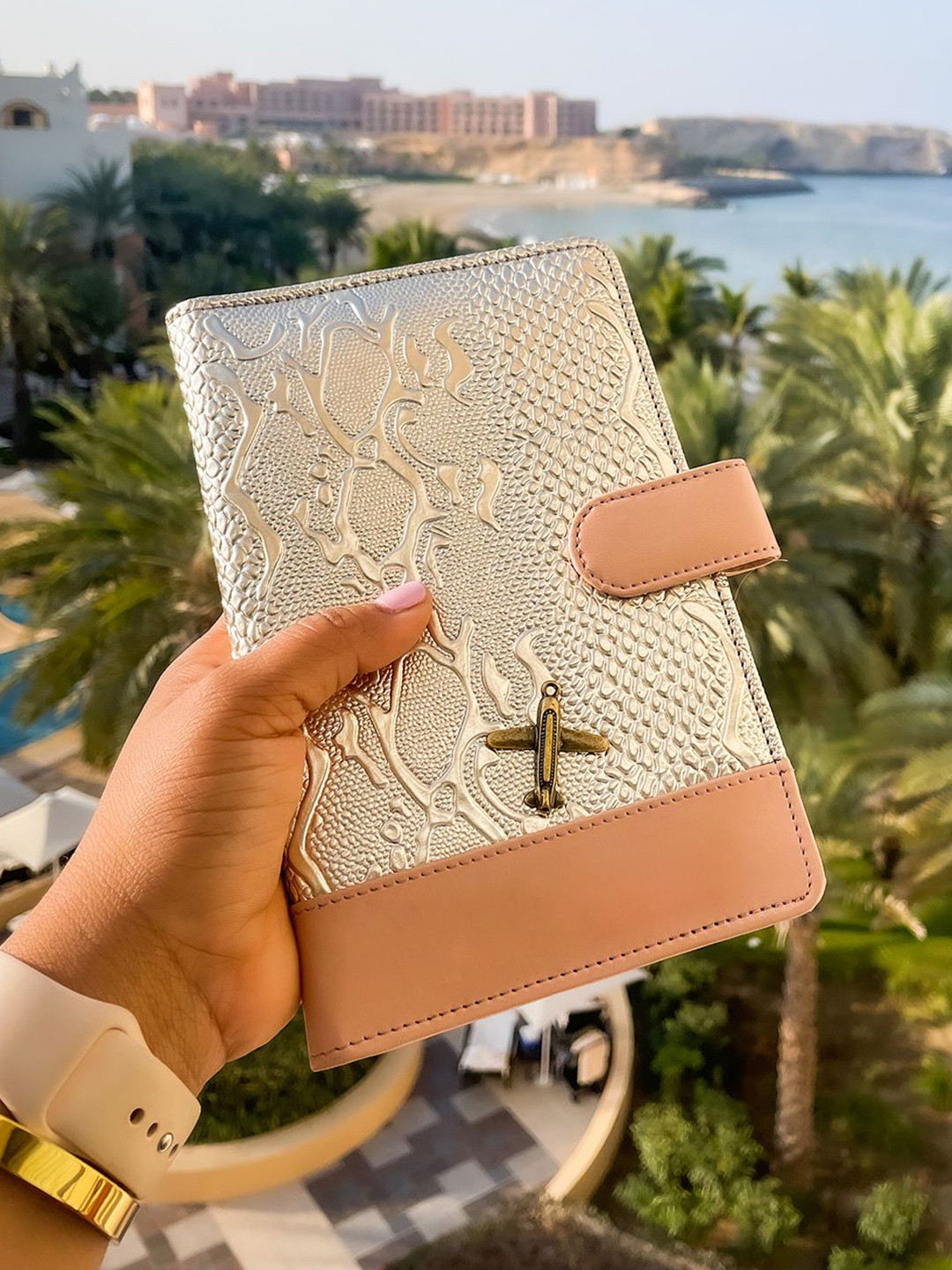 TPC Gifts Men Textured Passport Holder with SIM Card Holder