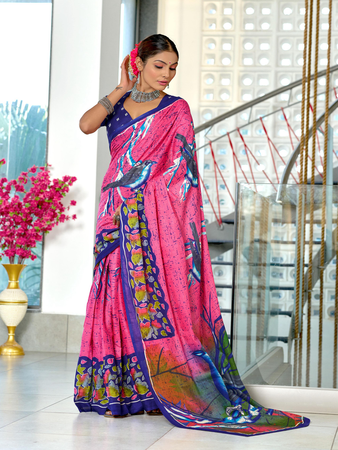 LeeliPeeri Designer Block Print Saree