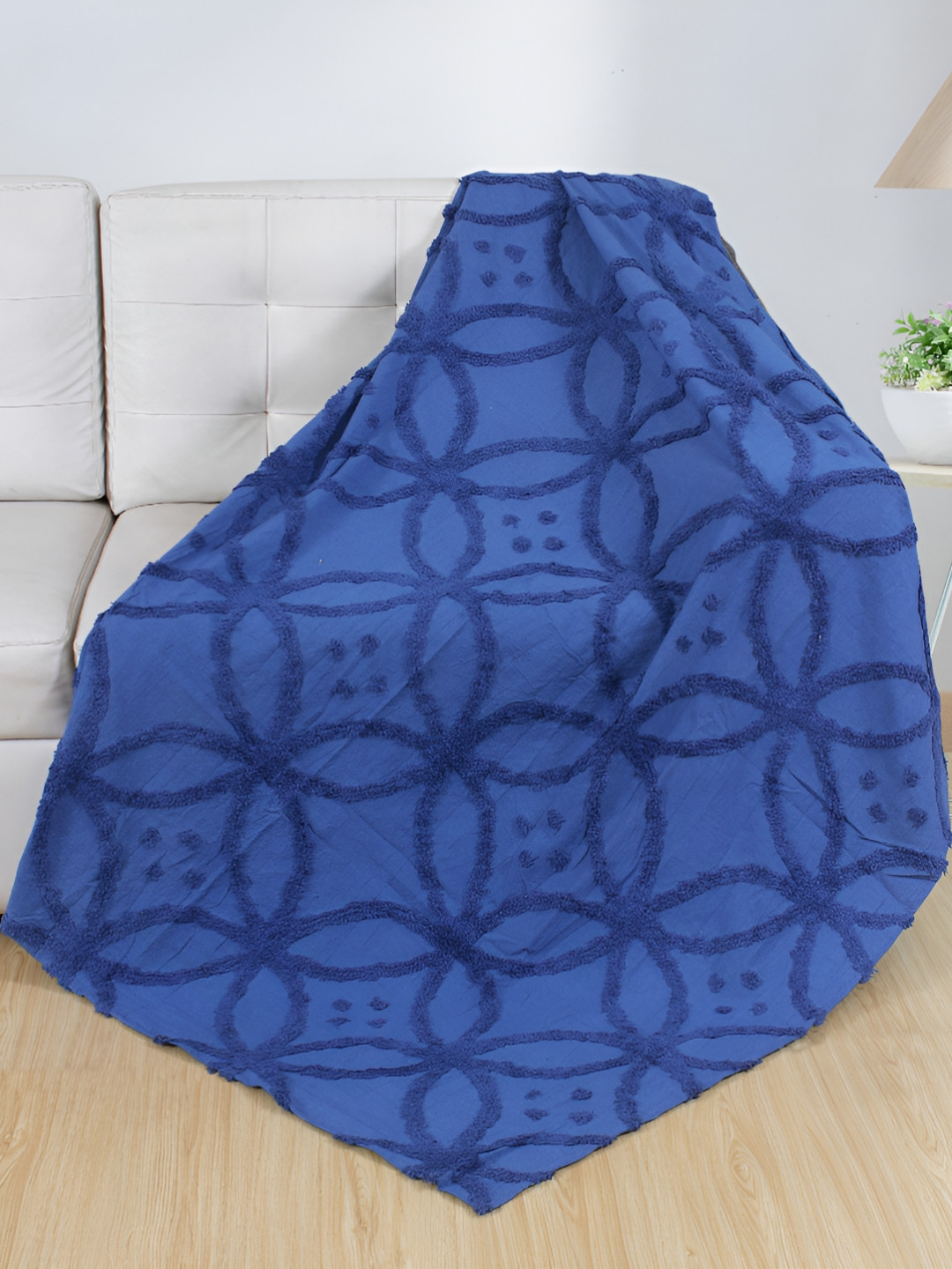 Dolce Casa Blue Self-Designed Cotton Throws