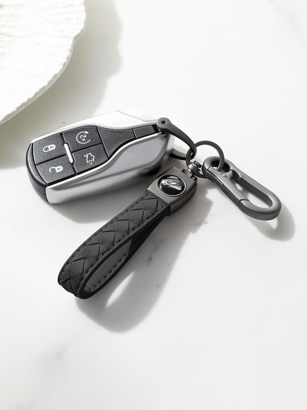 CONTACTS Textured Rust-Resistant Carabiner Keychain