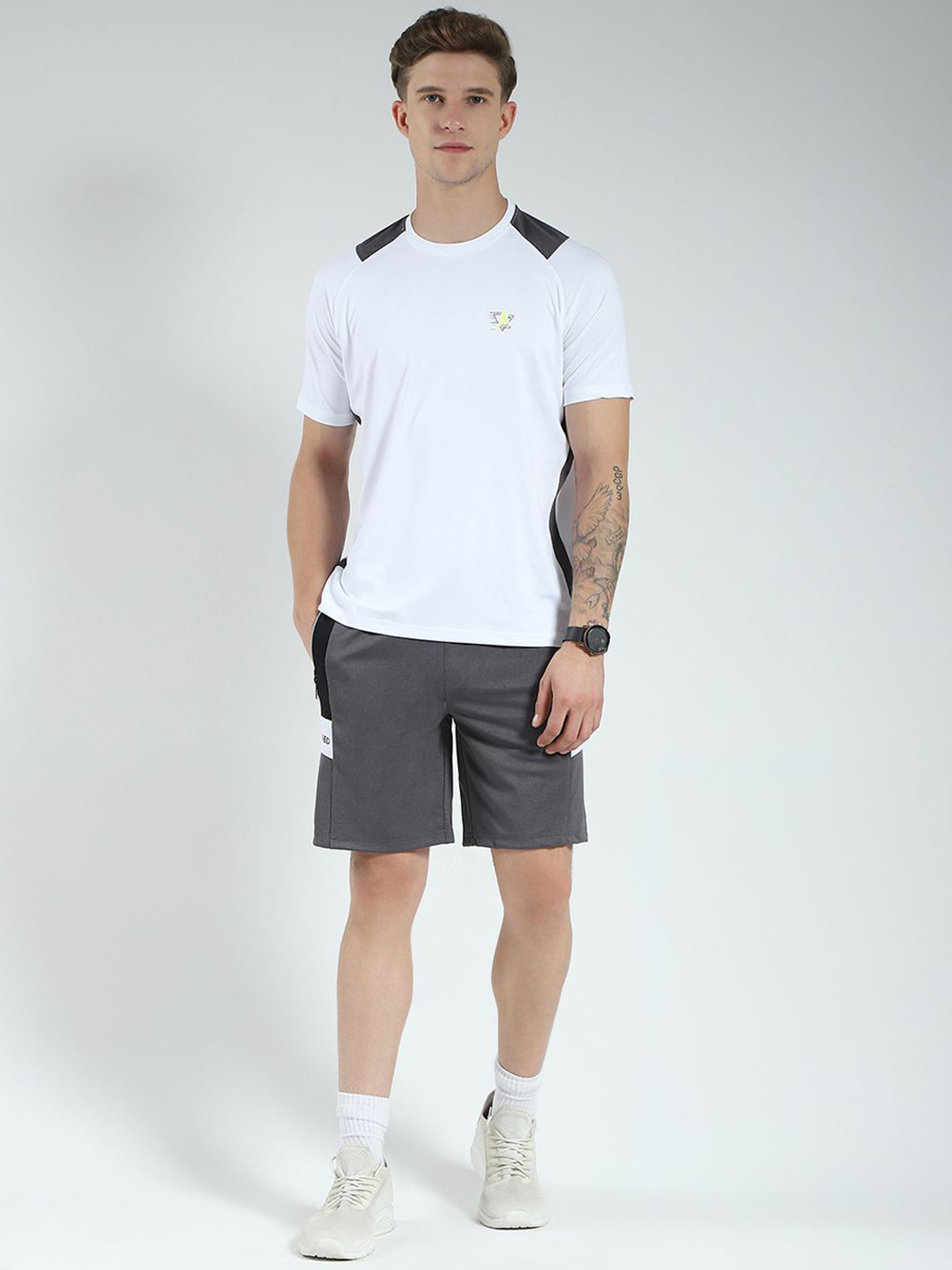 Monte Carlo Colorblocked Round Neck T-Shirt & Bermuda Shorts Co-Ord Set