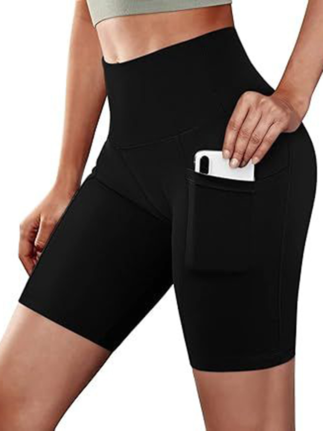 SS Sanket Synthetics Women Solid Slim Fit High-Rise Shorts