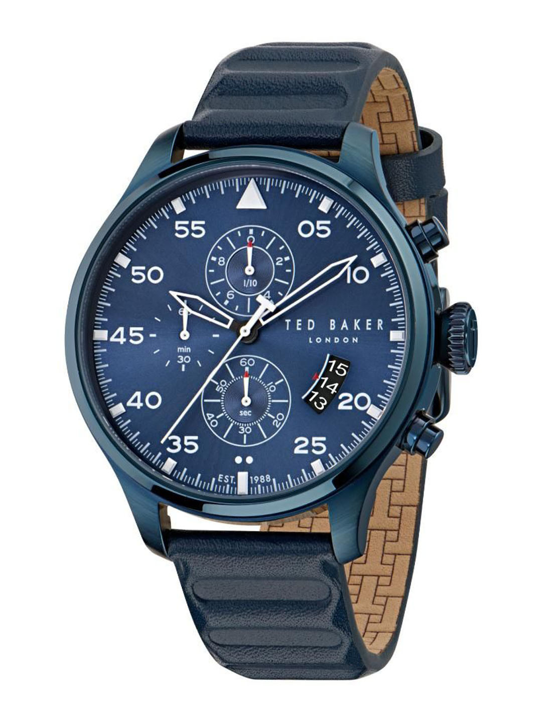 Ted Baker Men Fulmaar Brass Dial & Leather Straps Analogue Watch BKPFMS503