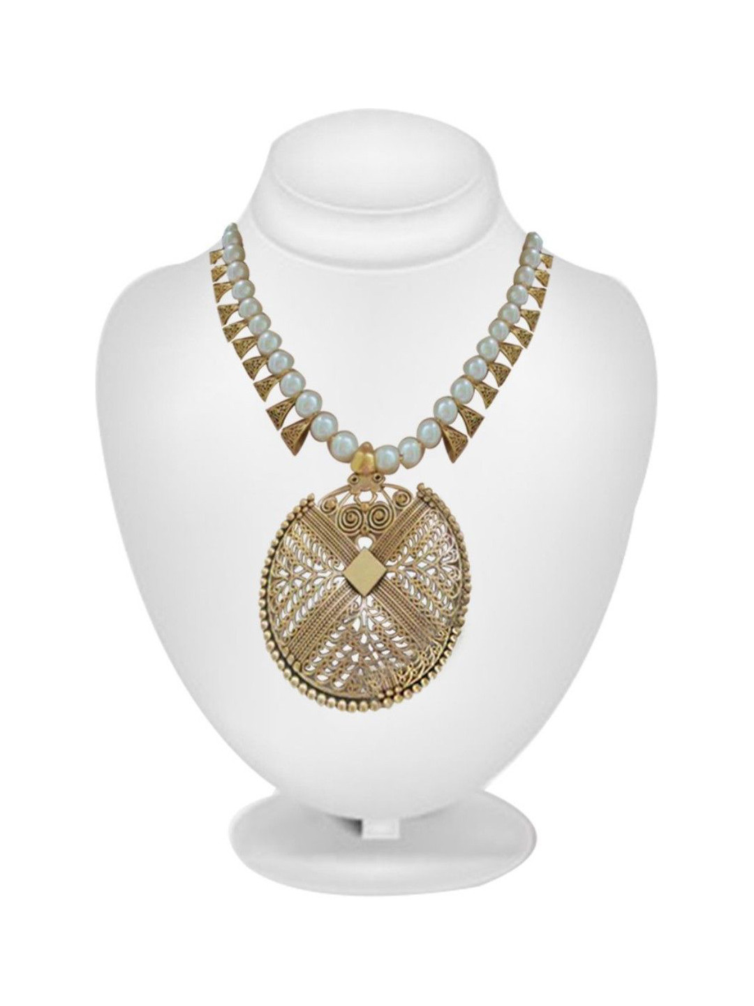 Sangria Round Artificial Beads Beaded Necklace