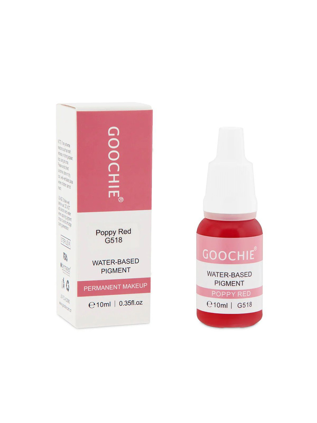 GOOCHIE Permanent Makeup Water-Based Lip Pigment Tattoo Ink G518 Poppy Red- 10ml