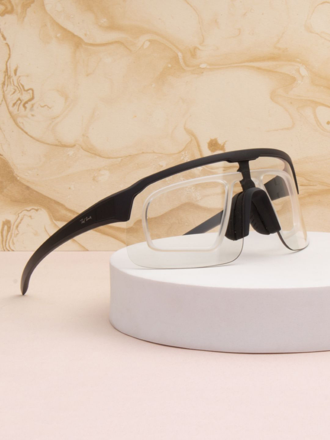 Ted Smith Unisex Black Photochromic Lens & Prescription Lens Clip Sports Shooting Glasses