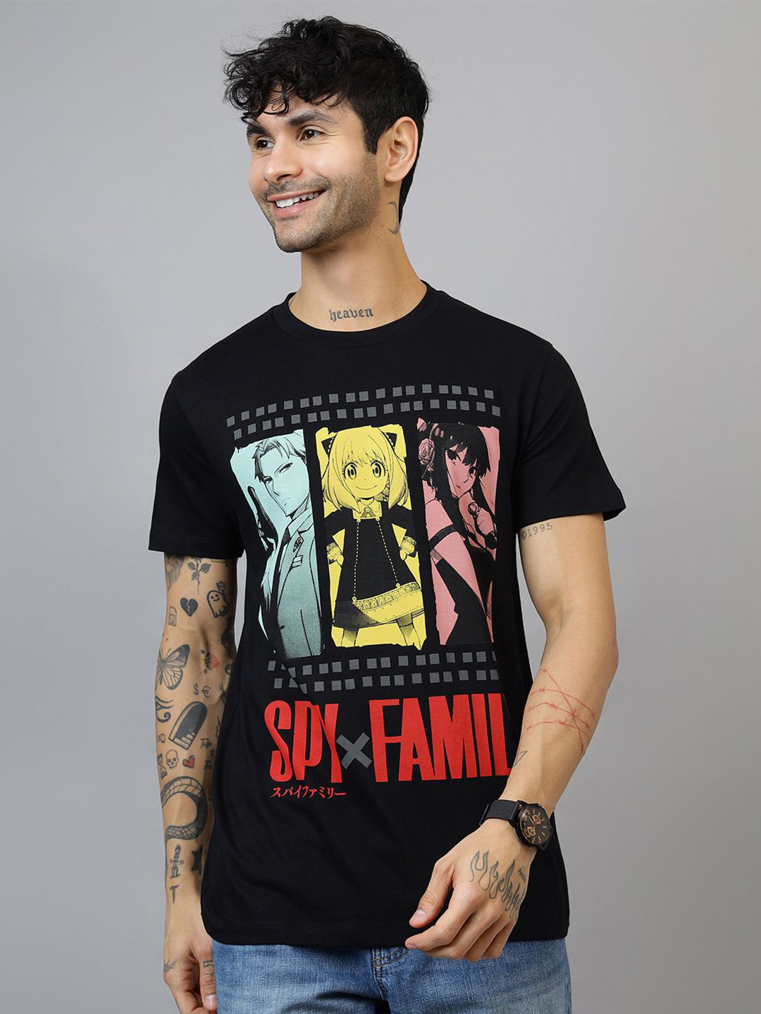 Free Authority Spy X Family Typography Printed Round Neck Pure Cotton T-Shirt