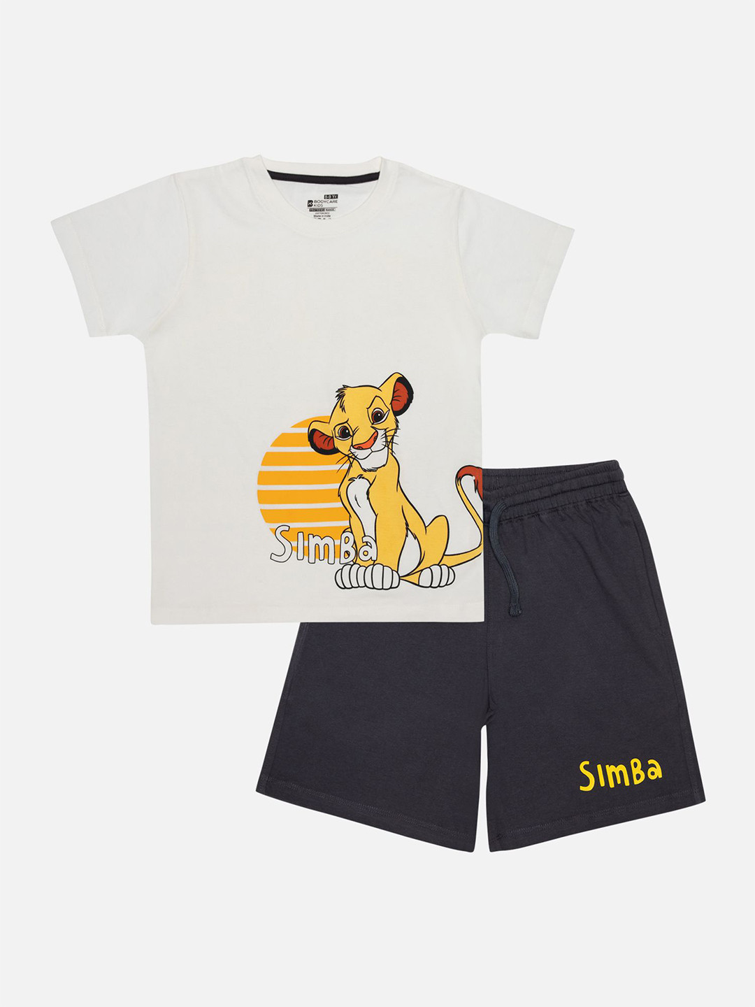 PROTEENS Boys Simba Printed Pure Cotton T-shirt with Shorts Clothing Set