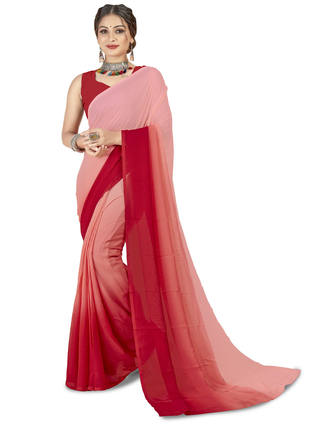 Moda Rapido Ombre Poly Georgette Saree