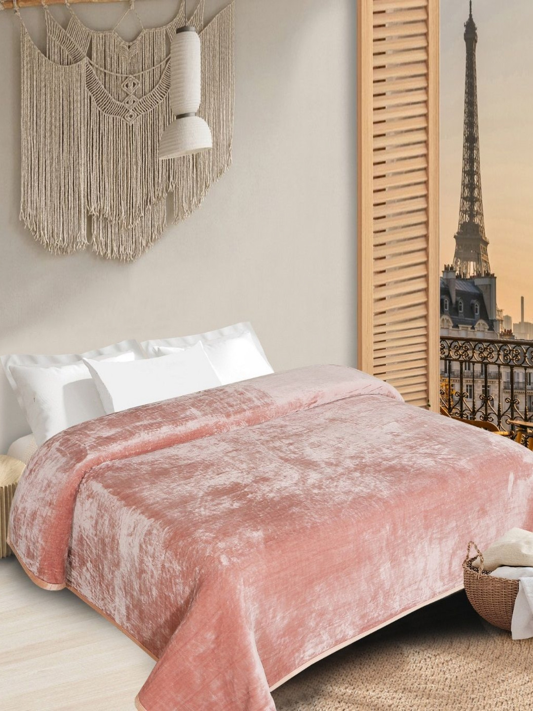 INDHOME LIFE Coral Mink AC Room 300 GSM Double King Bed Blanket