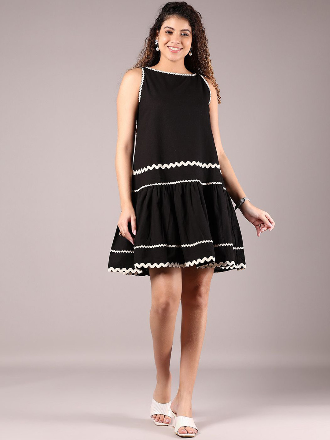 LIMEROAD Choker Neck Ethnic Dress
