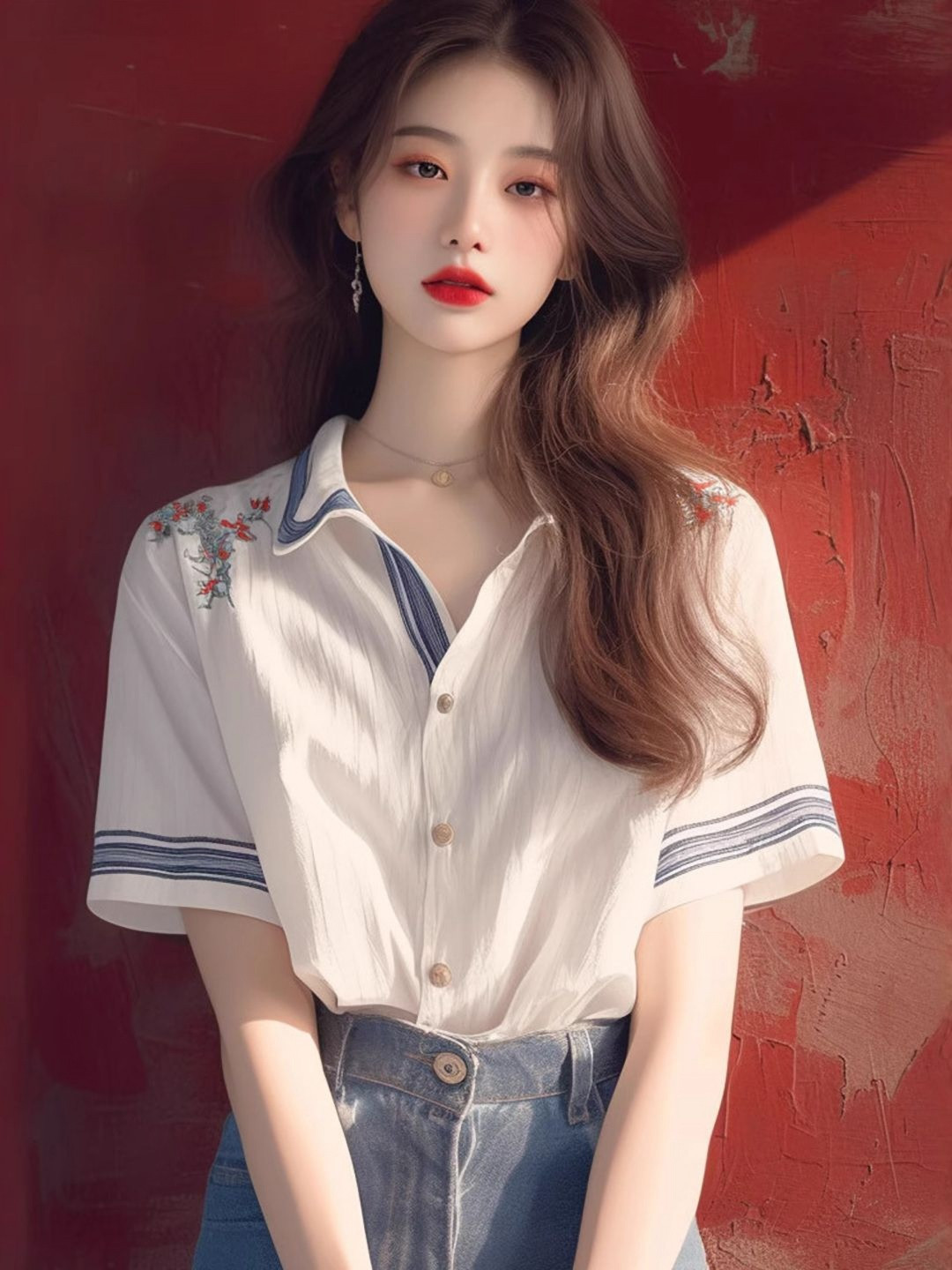 DressBerry Extended Sleeves Raw Edge Cotton T-shirt