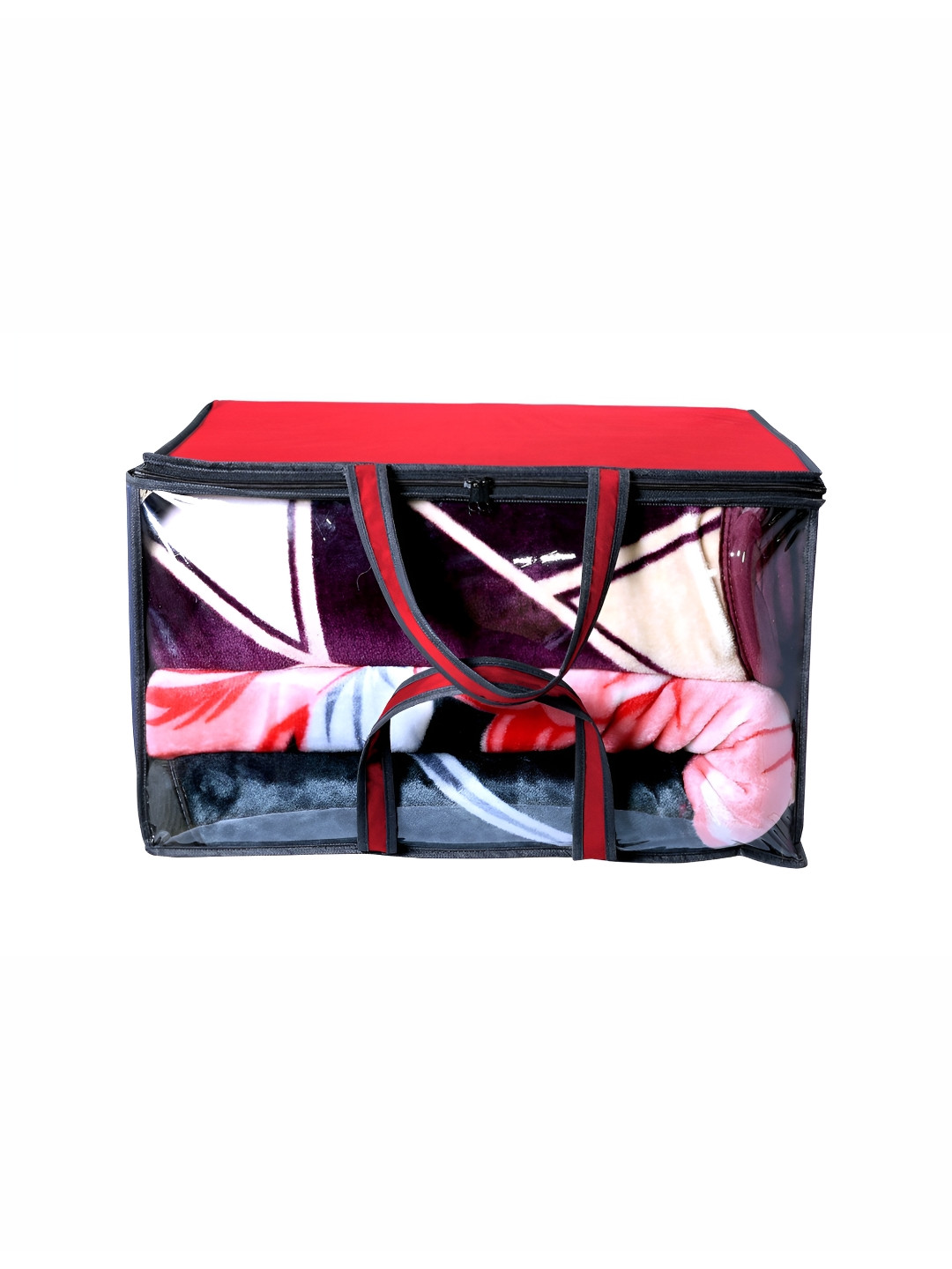 The Furnishing Tree Red 3 Pieces Water Resistant Quilt & Blanket Storage Cover