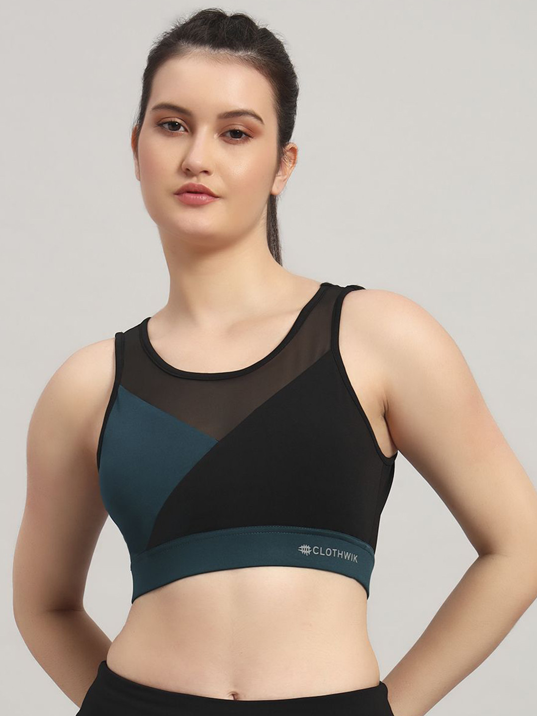 CLOTHWIK COLLECTION Colourblocked Full Coverage Removable Padding Seamless Bra