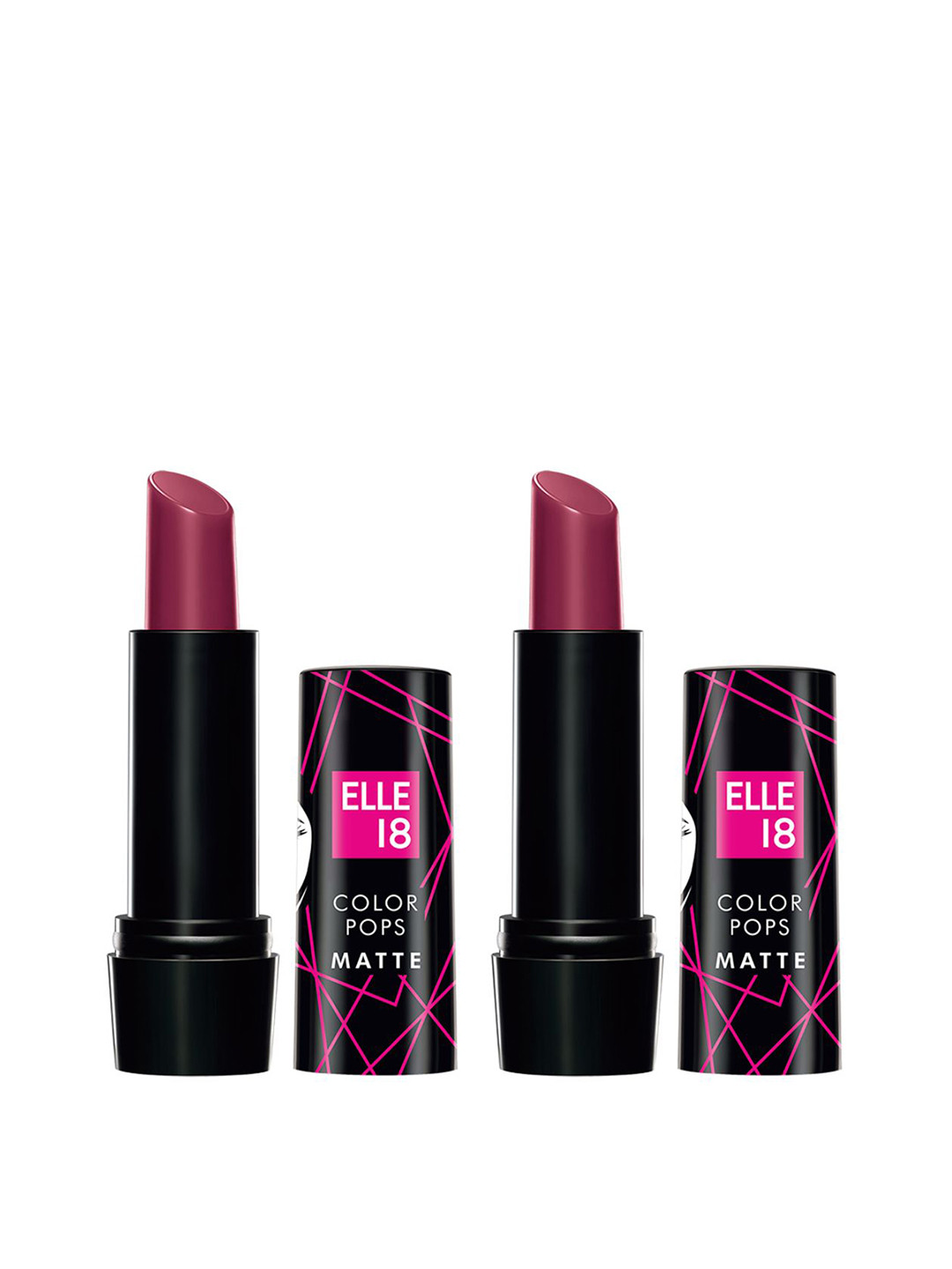 ELLE 18 Set Of 2 Color Pop Matte Bullet Lip Color 4.3g Each - Cherry Wine W11
