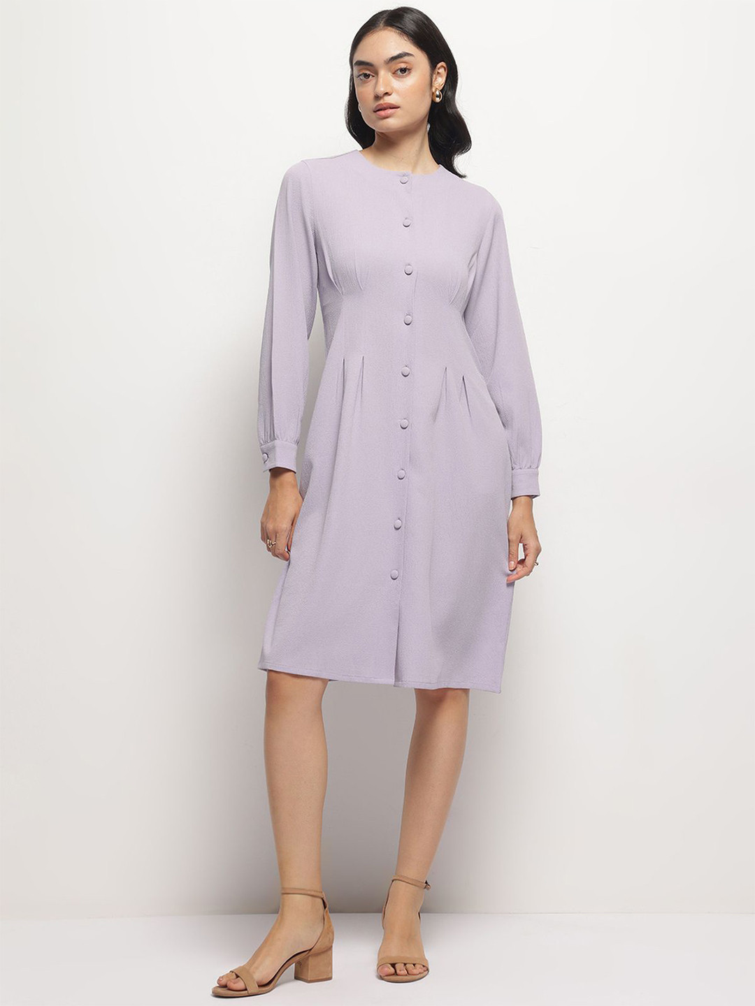 Strong And Brave Women Polyester Shirt Midi Dress