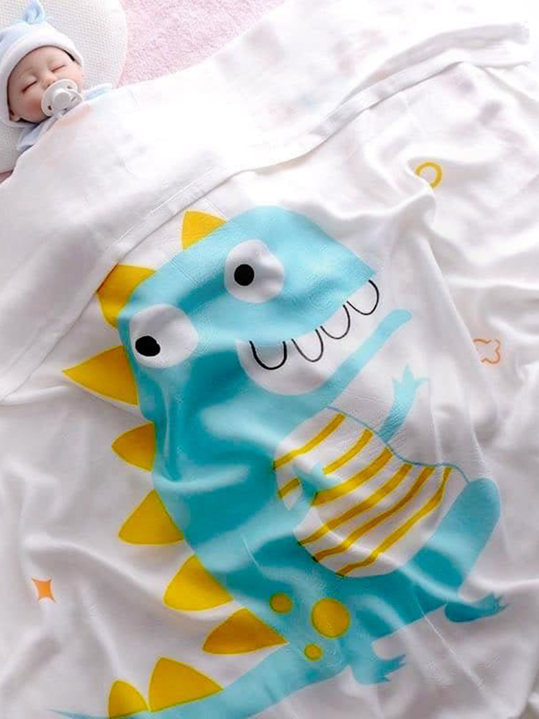 Caterpiller Swaddle Nursing Sheet- White