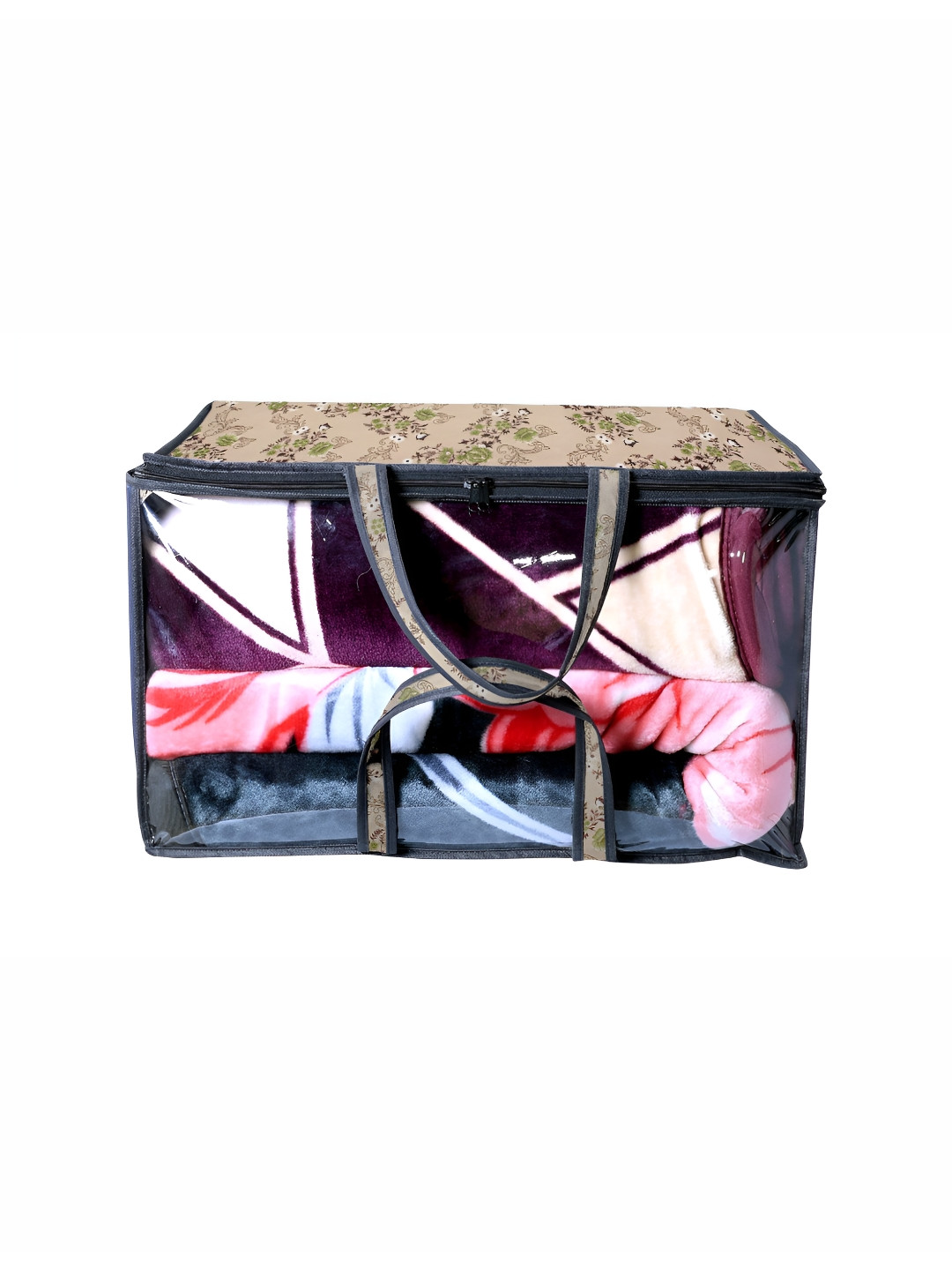 The Furnishing Tree Beige 2 Piece Printed Water Resistant Wardrobe Multi-Utility Organiser