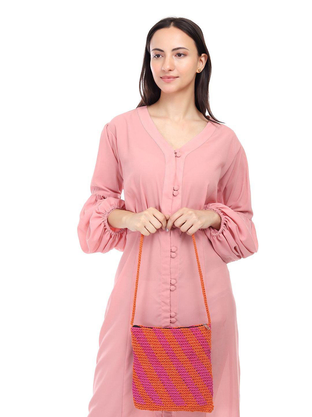 ITIHASIKALA Striped Structured Circus Crossbody Cotton Sling Bag