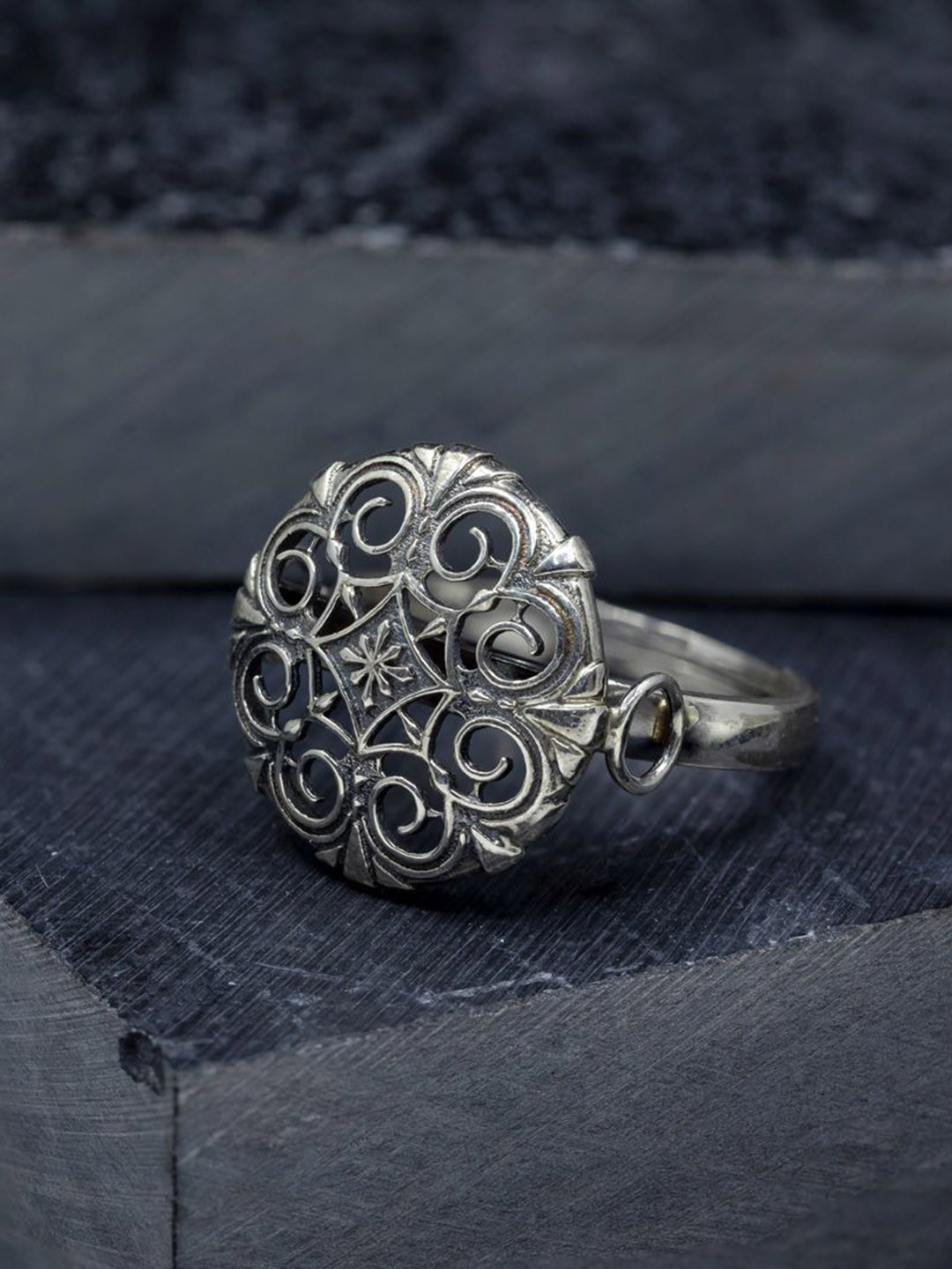 manner 925 Sterling Silver Sliver-Plated Thar Reth Binti Finger Ring