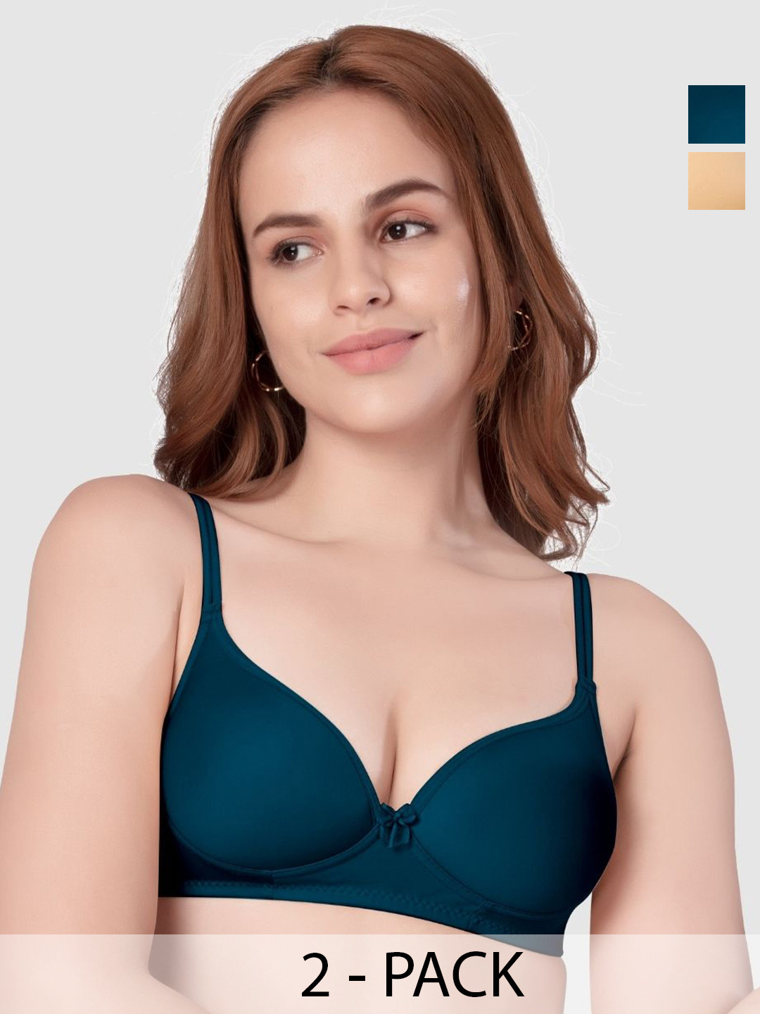 Daisy Dee Nkwi Women Pack of 2 Full Coverage Lightly Padded Cotton Seamless T-shirt Bra
