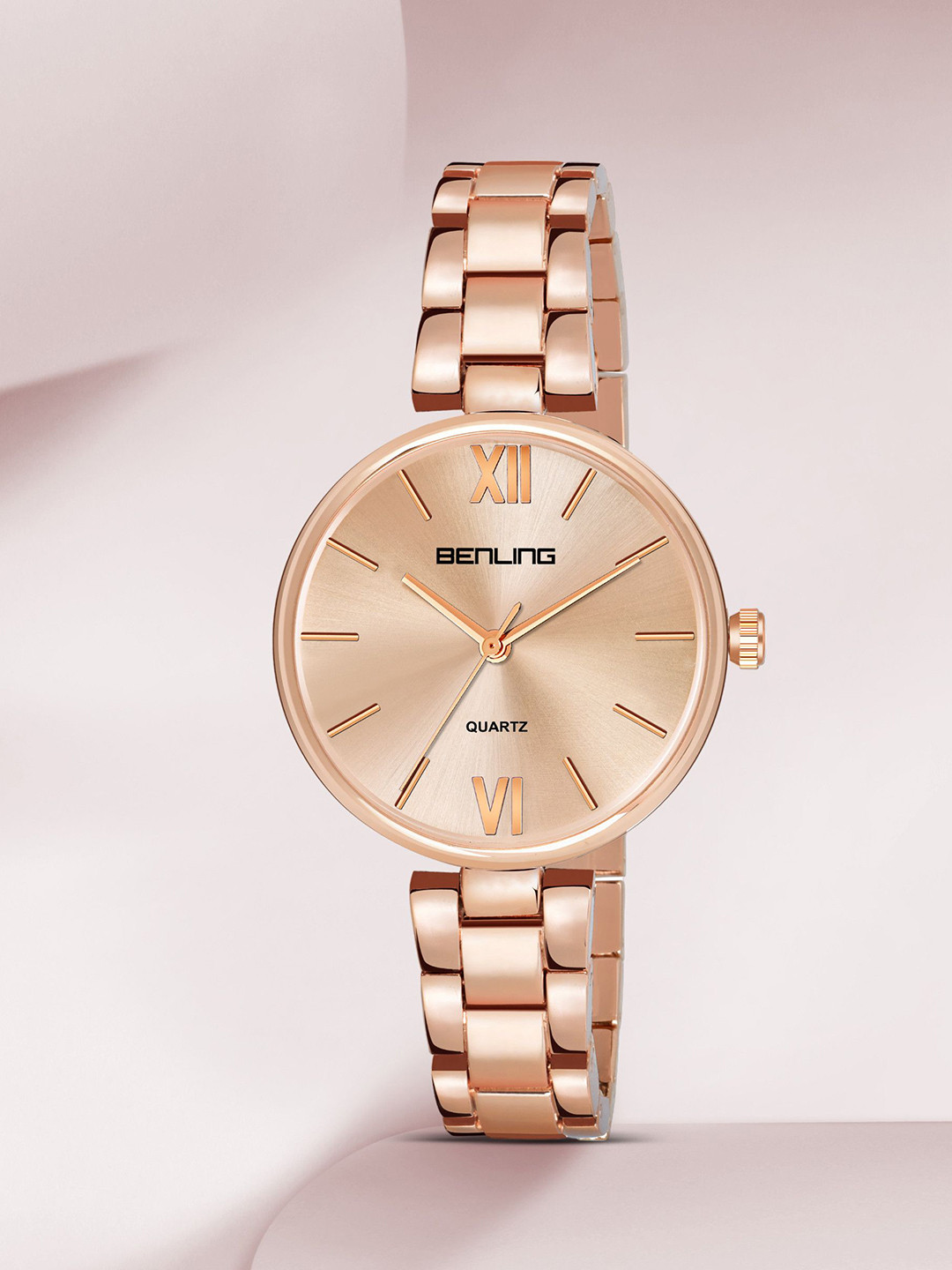 BENLING Women Stainless Steel Wrap Around Straps Analogue Watch BL-1018-ROSGLD-ROSGLD