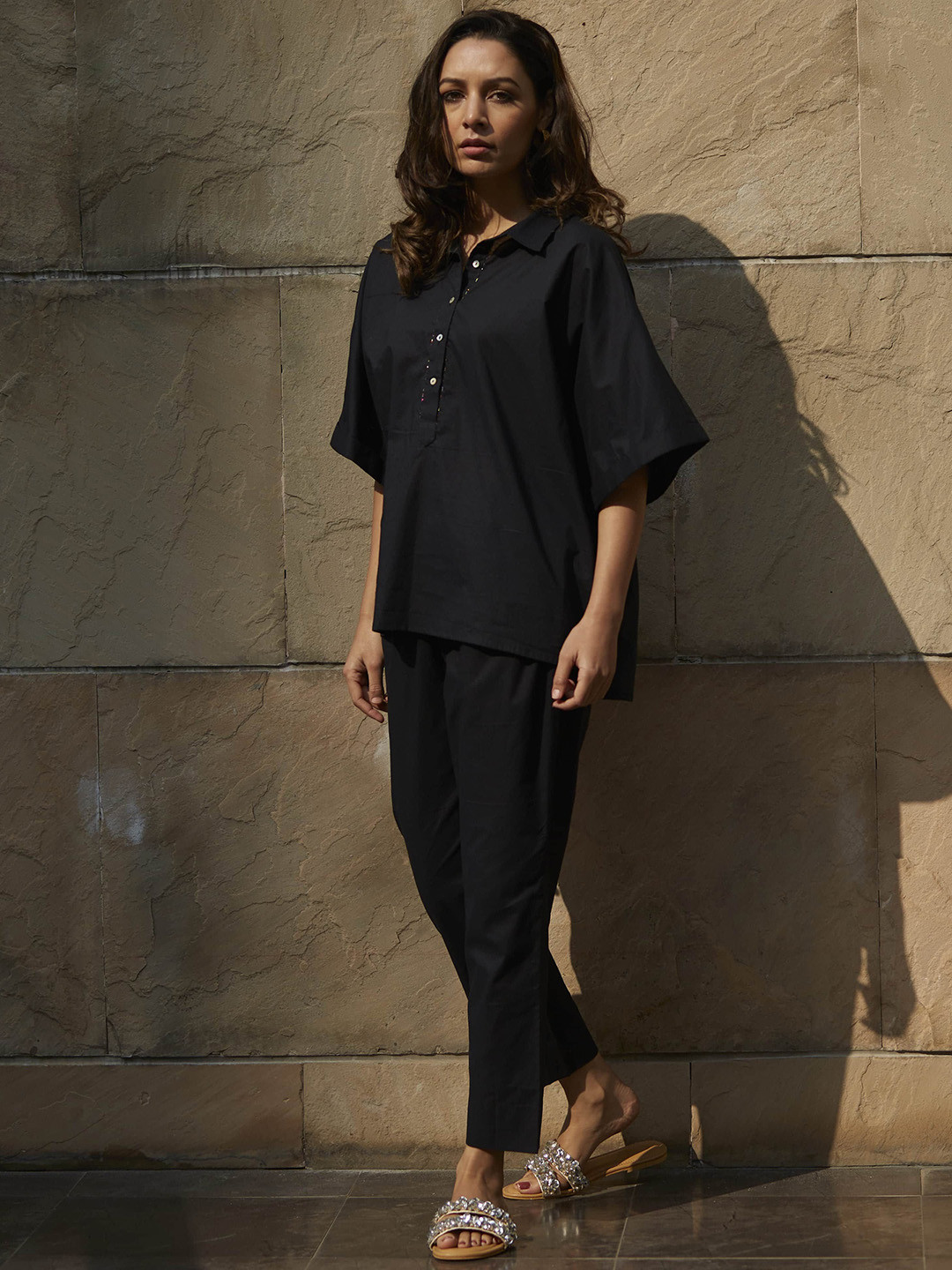 Raas by Ekta Rainbow Horse Shirt Collar Top With Trouser Co-Ords