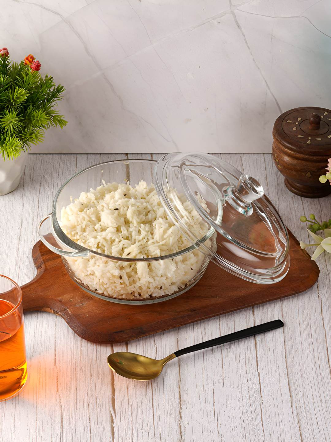 Aura Transparent 2025 1 Pieces Glass Dishwasher and Microwave Safe Serving Bowl