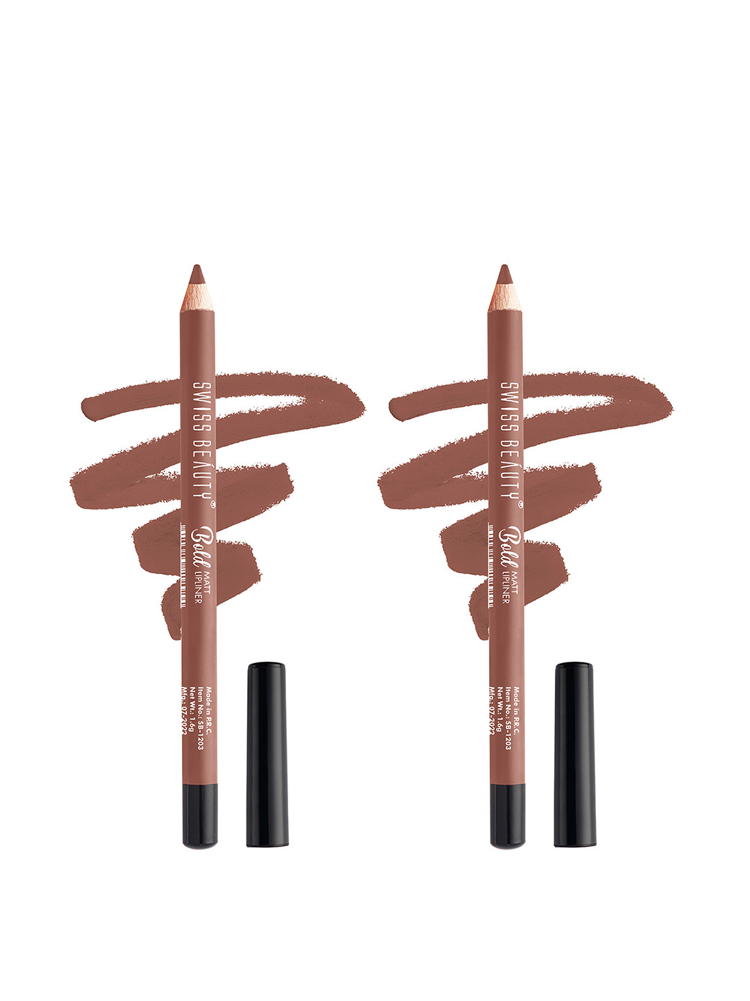 SWISS BEAUTY Set of 2 Bold Matt Lip Liner Pencil - Choco Nude 3