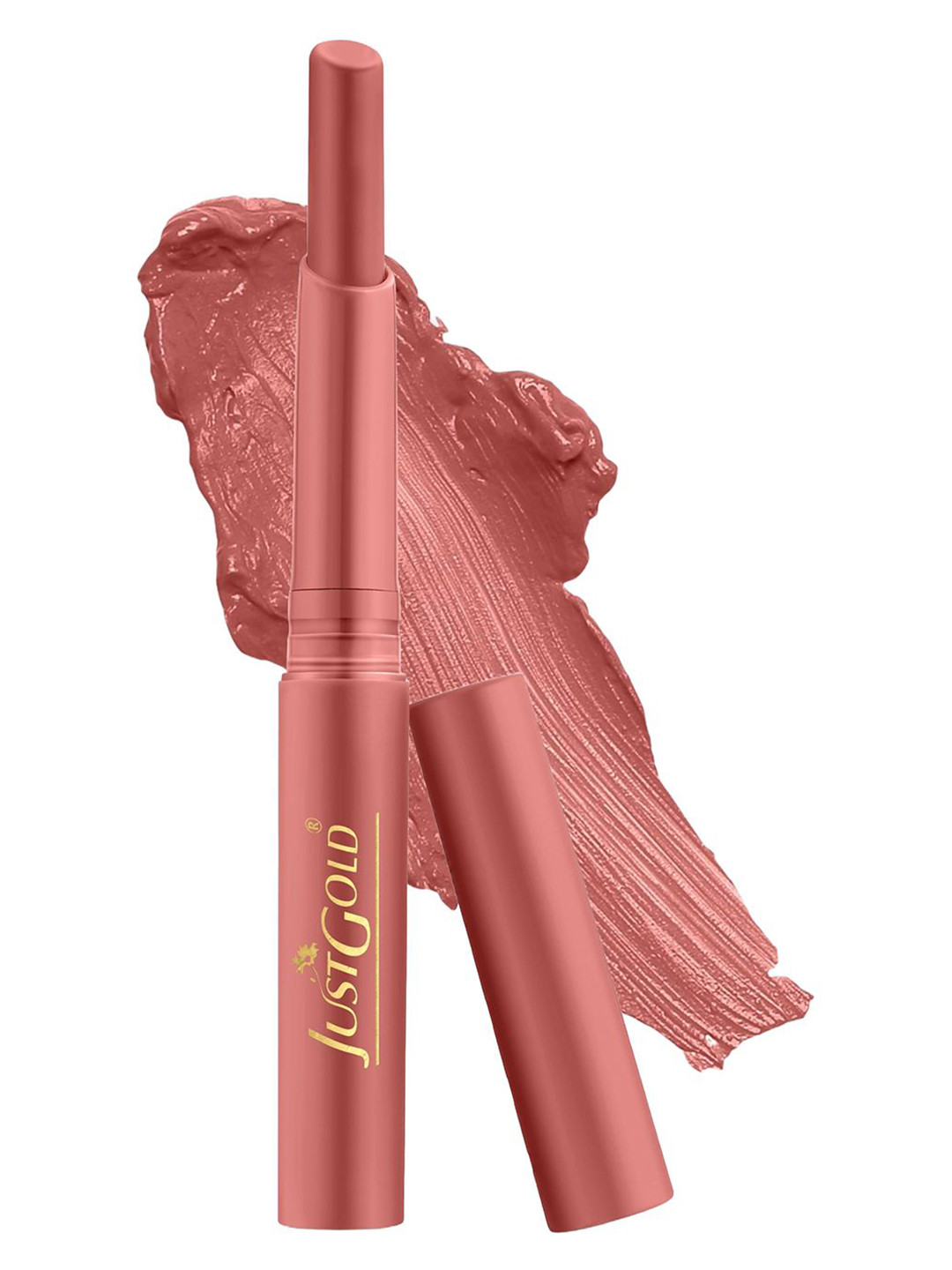 JUSTGOLD Long Lasting Matte Lipstick With Vitamin E & Aloe Vera - 4 g - Blush 28