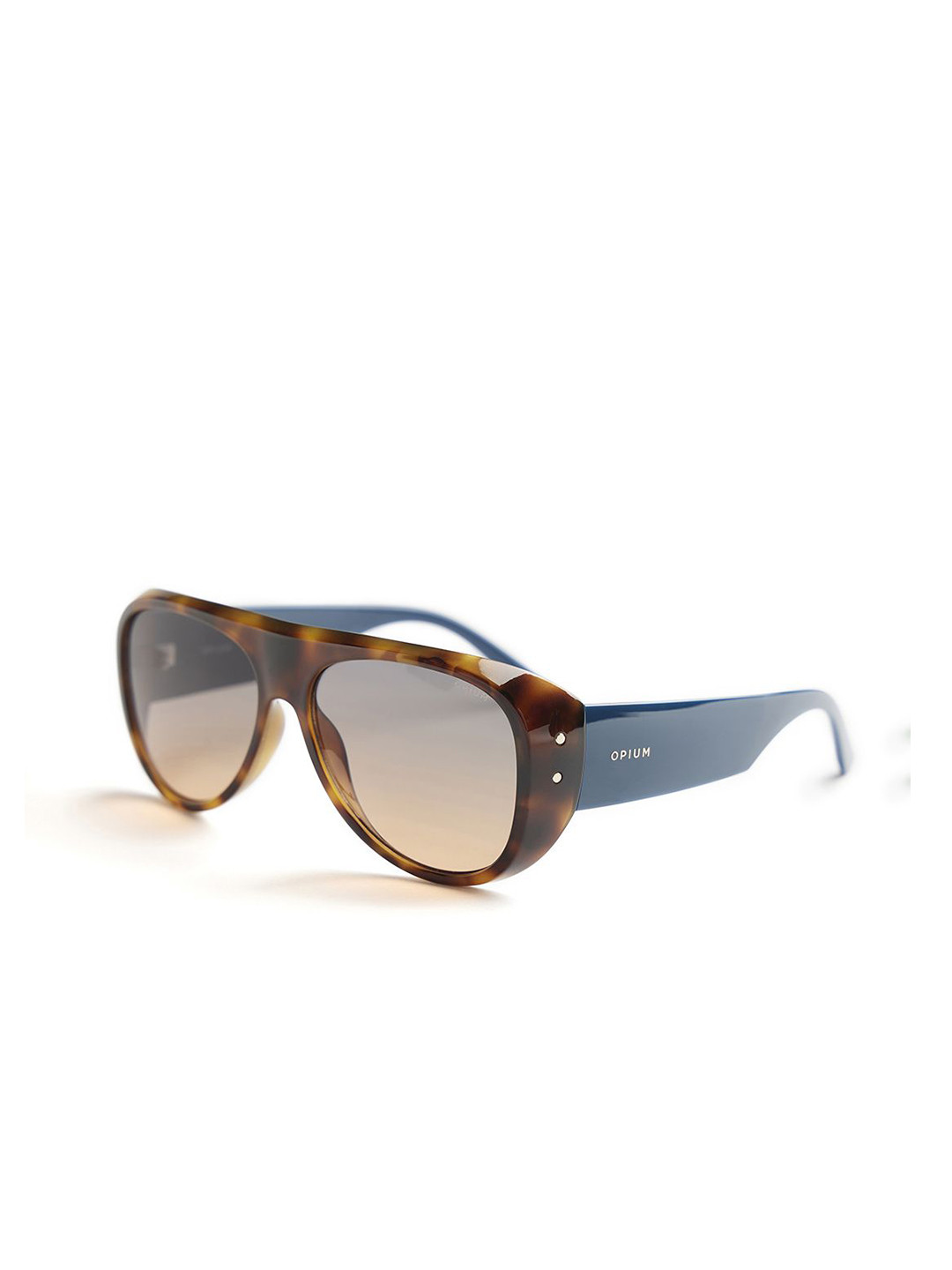 OPIUM Brown Demi Aviator UV Protection Plastic Sunglasses for Unisex