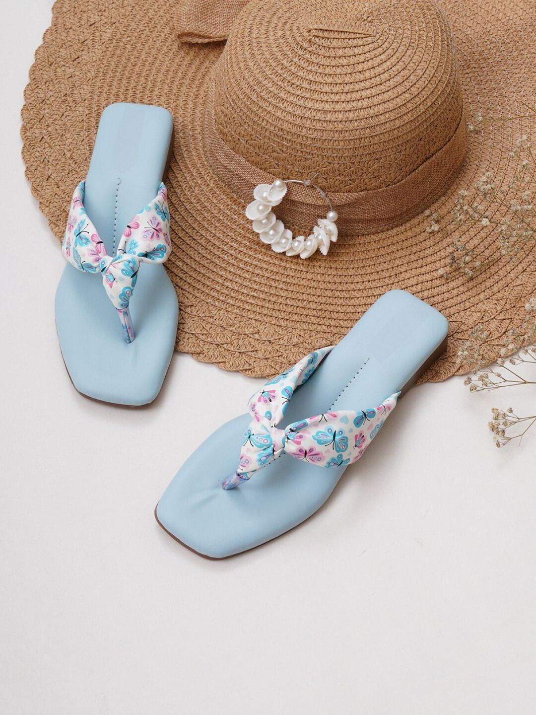 Zoyi Women Printed T-Strap Flats