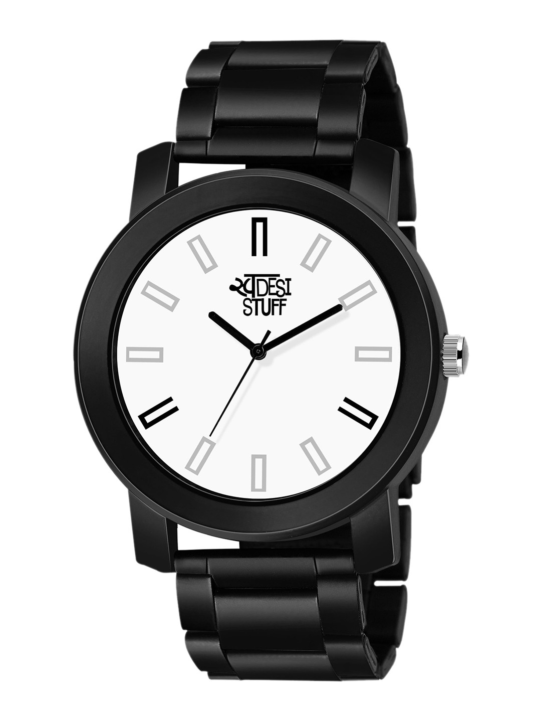 SWADESI STUFF Men Dial & Bracelet Style Straps Analogue Watch METAL BLACK 21B