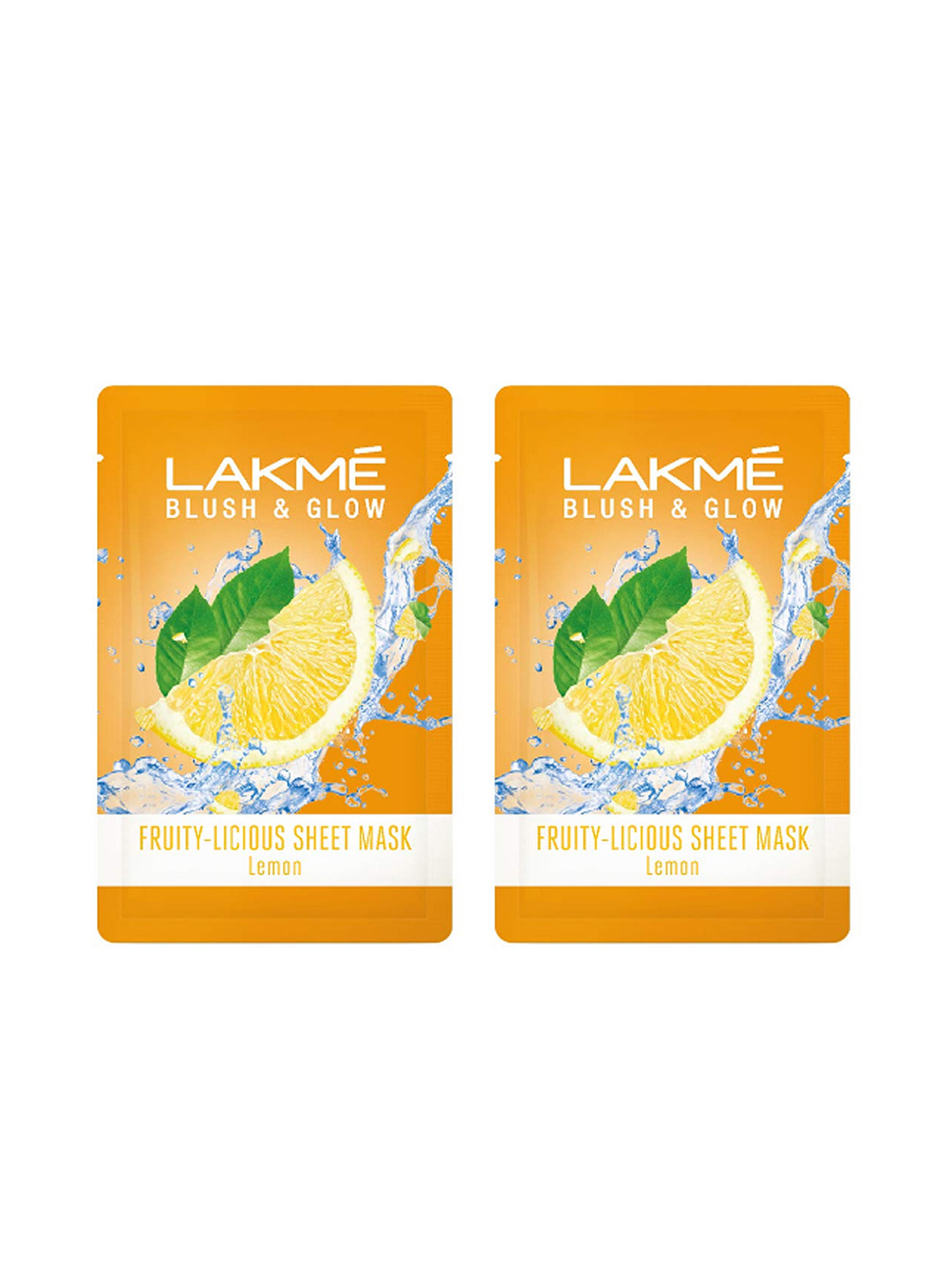 Lakme Set of 2 Blush & Glow Lemon Sheet Mask - 25 ml each