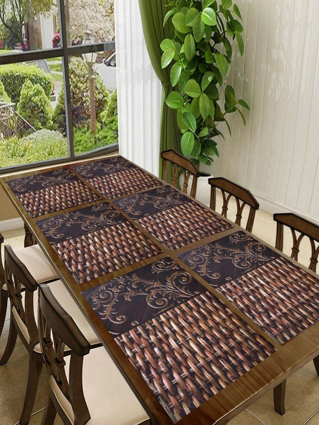 Aura Heat Resistant Rectangular Table  Placemats Pack Of 6