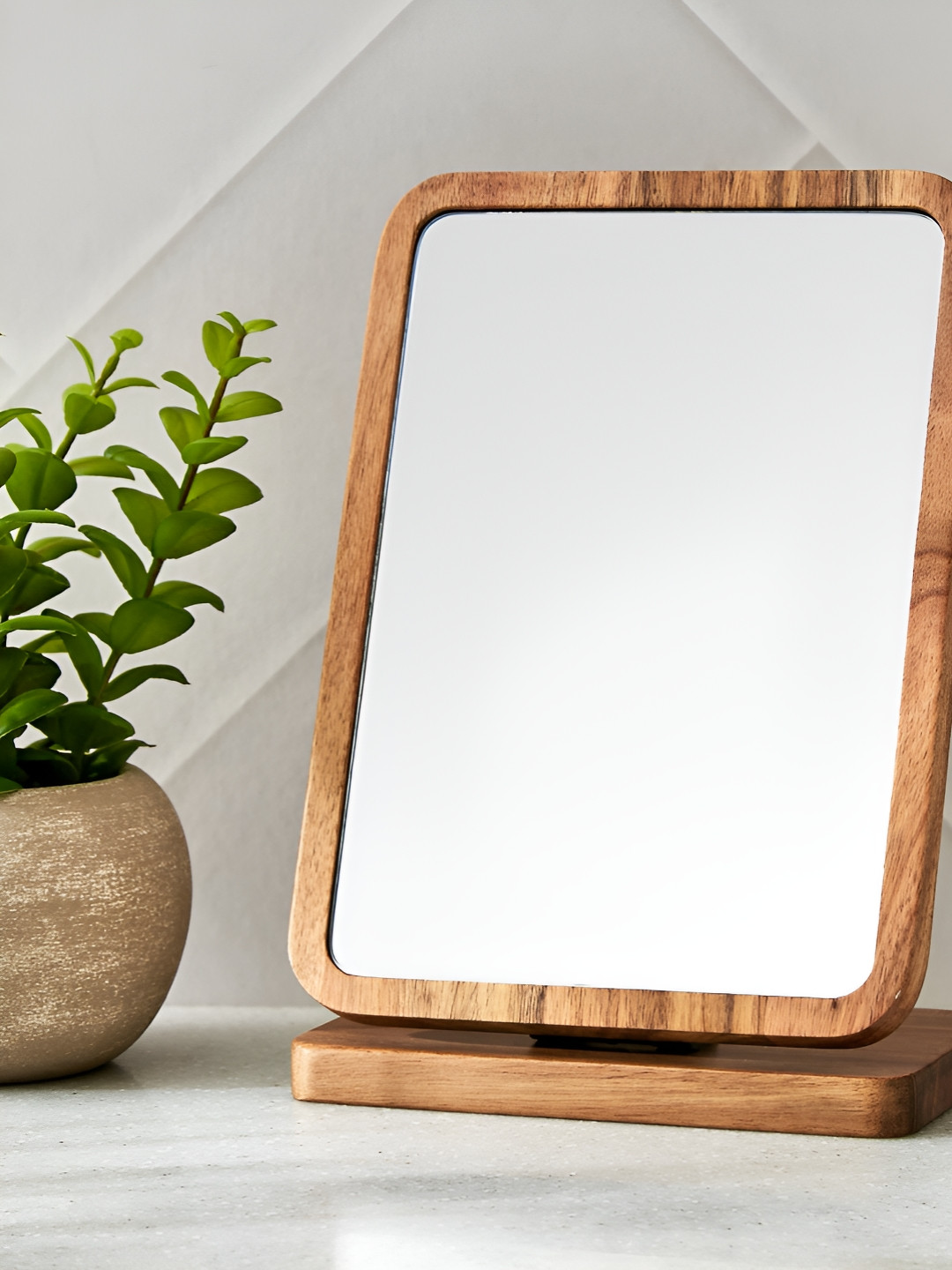 Home Centre Senegal Carolina Acacia Wood Vanity Mirror