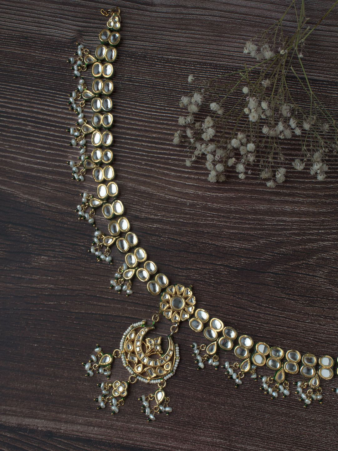 vivinia BY VIDHI MEHRA Gold-Plated Kundan Studded Matha Patti Head Jewellery