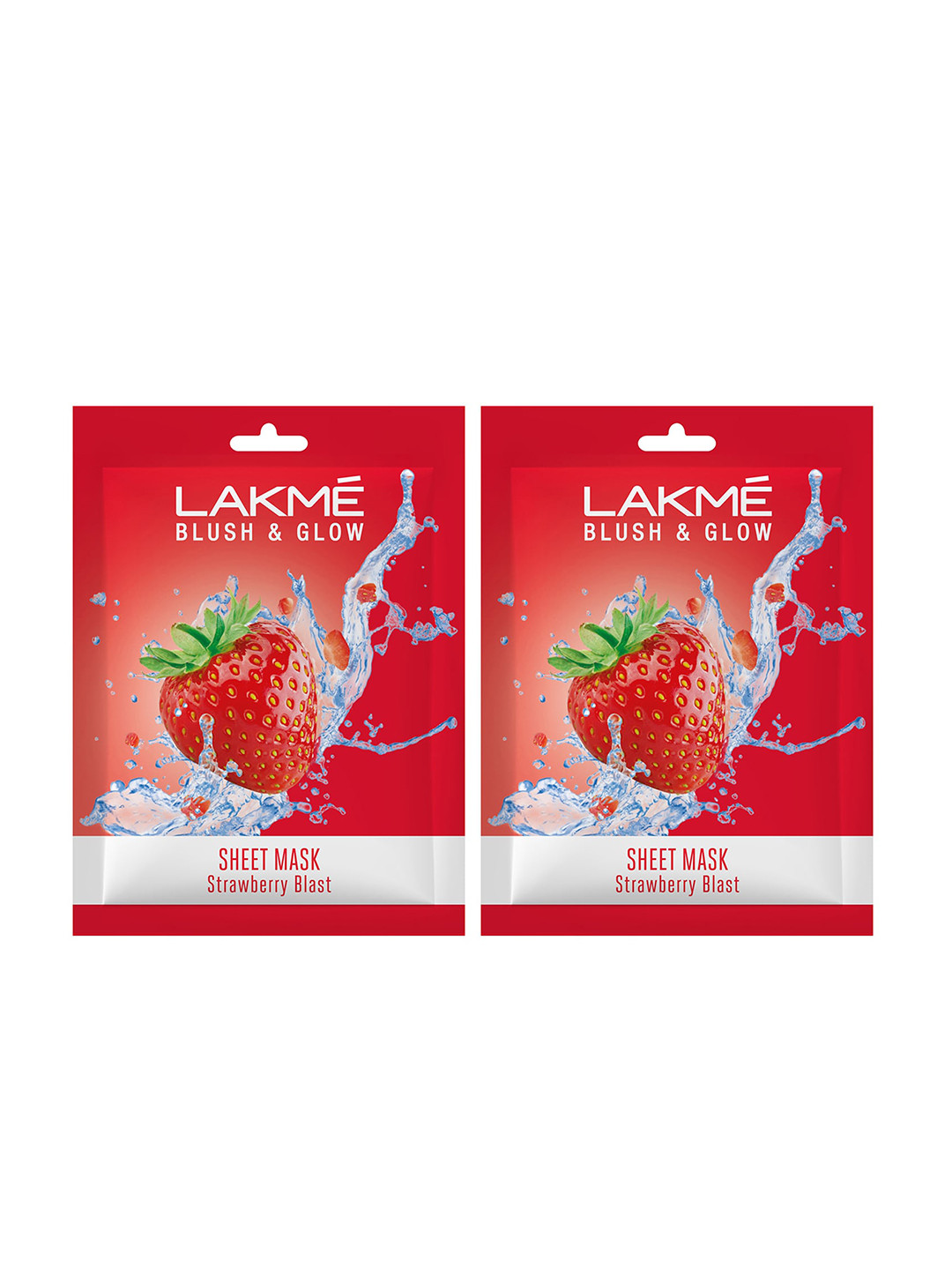 Lakme Set Of 2 Blush & Glow Strawberry Sheet Mask - 25ml Each