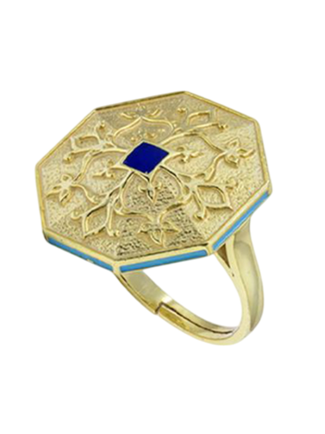 manner 92.5 Silver Gold Plated Goonj Tibari Binti Adjustable Finger Ring