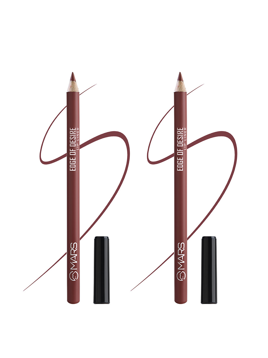 MARS 2pc Edge Of Desire Smooth & Long Lasting Matte Lip Liner Pencil - Scandalous Brown 04