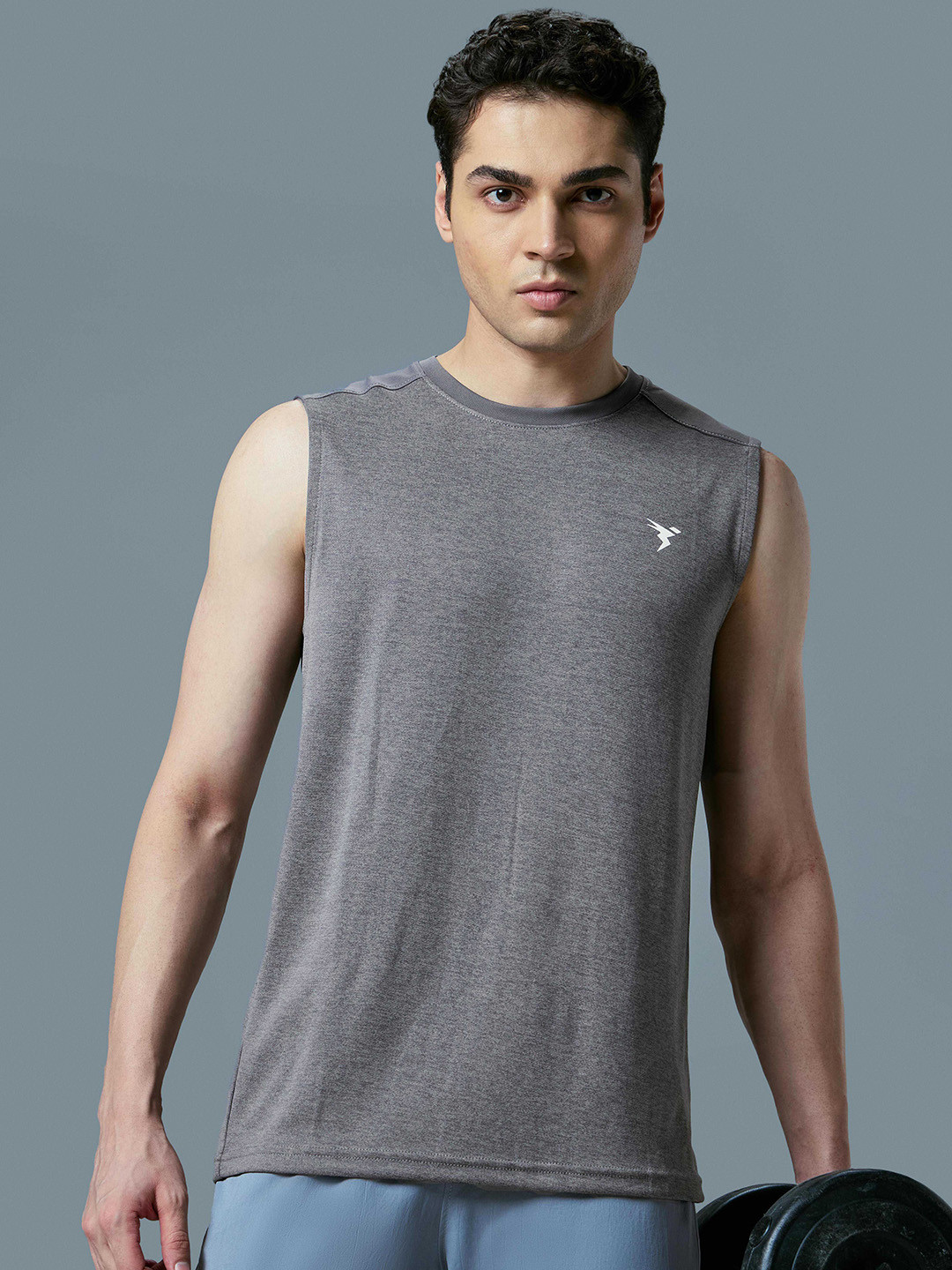 Technosport Self Design Slim Fit Sports Innerwear Vest With Double Cool MVP847IGMSML