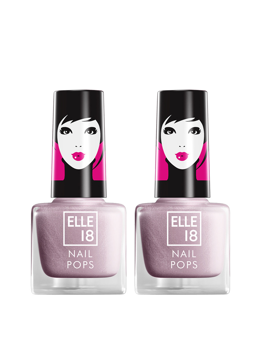 ELLE 18 Set of 2 Nail Pops Nail Polish 5 ml each - Lavender 08